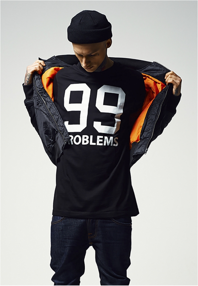 Tricou casual 99 Problems negru Mister Tee