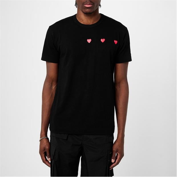 Tricou COMME DES GARCONS PLAY 3 Heart negru