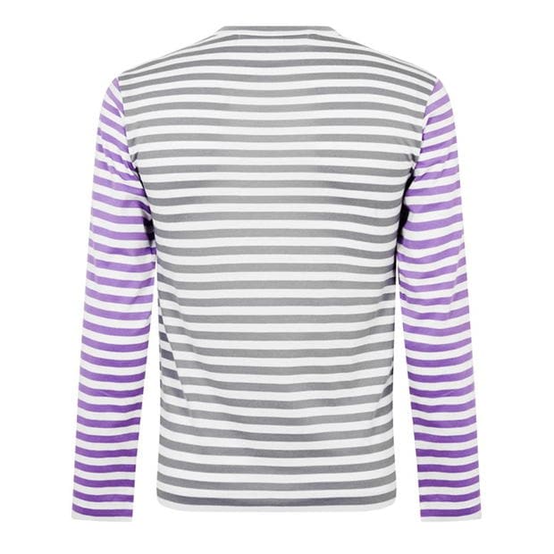 Tricou COMME DES GARCONS PLAY Bi-Colour cu dungi gri mov