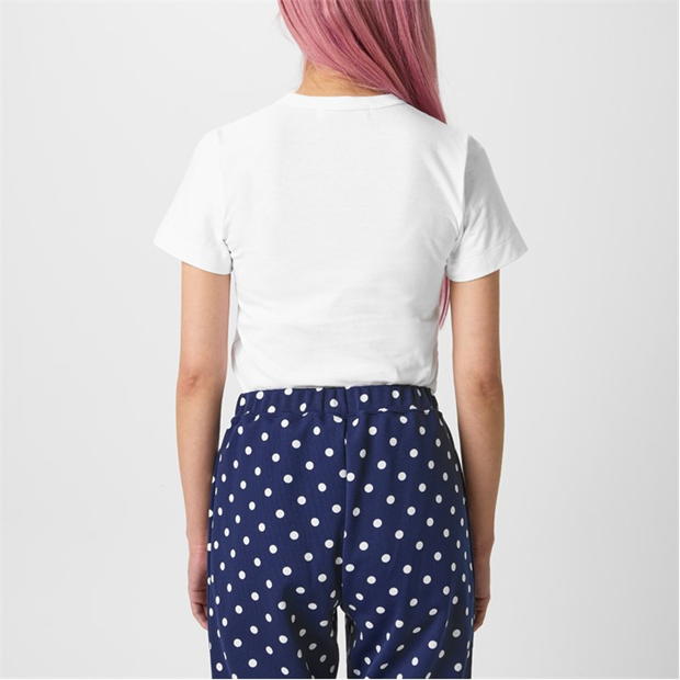 Tricou COMME DES GARCONS PLAY Big Heart Polka-Dot alb albastru