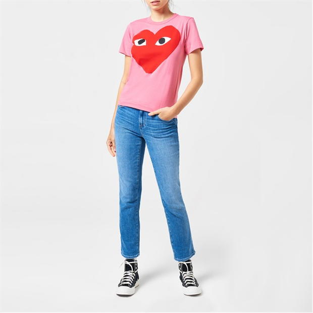 Tricou COMME DES GARCONS PLAY Big Heart roz