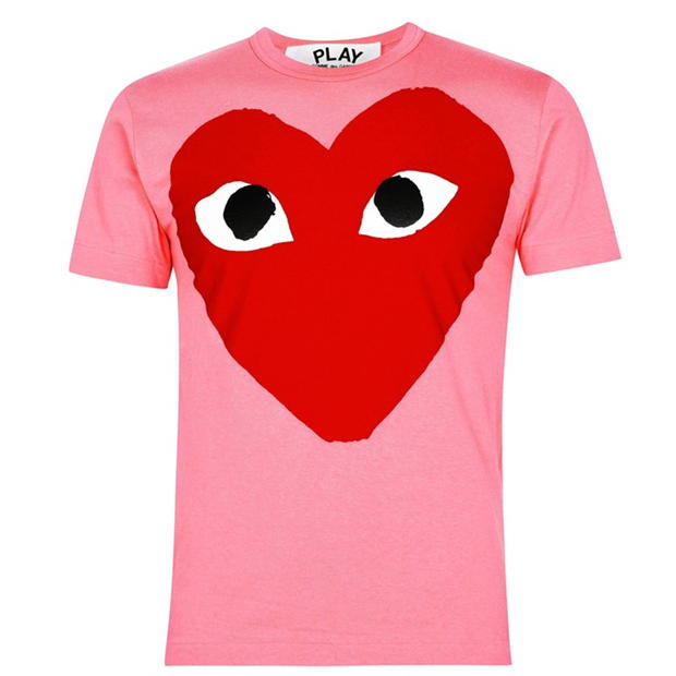 Tricou COMME DES GARCONS PLAY Big Heart roz rosu