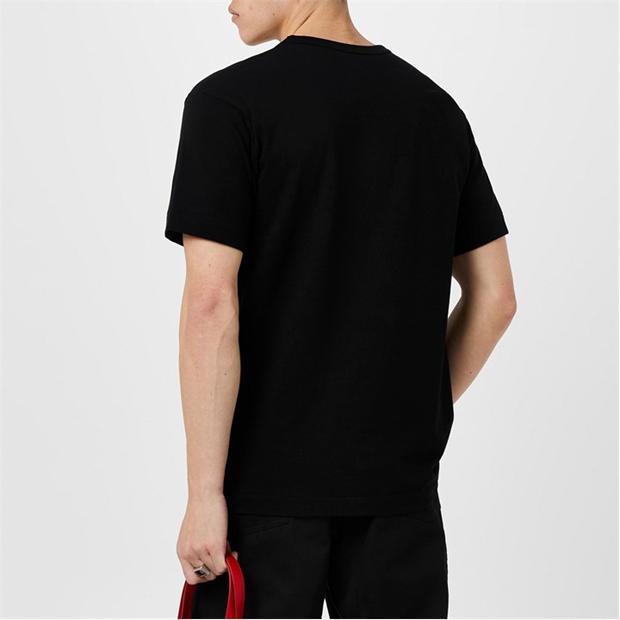 Tricou COMME DES GARCONS PLAY Embroidered Hearts negru