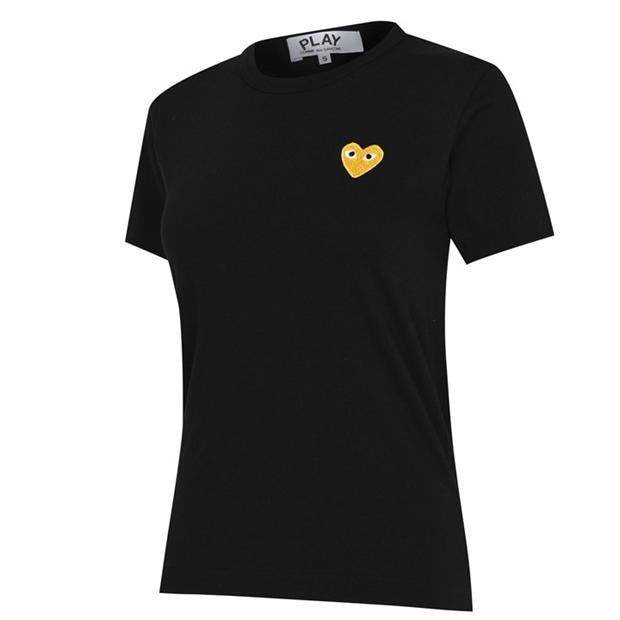 Tricou COMME DES GARCONS PLAY Gold Heart negru auriu