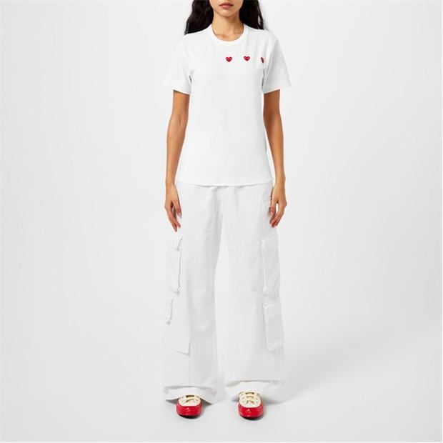 Tricou COMME DES GARCONS PLAY Horizontal Heart alb