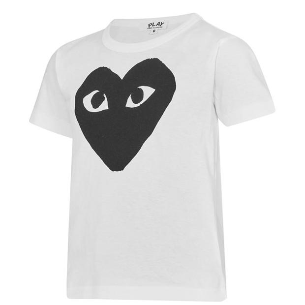 Tricou COMME DES GARCONS PLAY Large Peeping Heart pentru copii alb