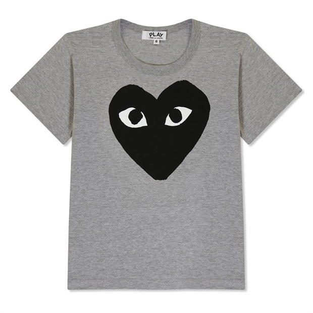 Tricou COMME DES GARCONS PLAY Large Peeping Heart pentru copii gri