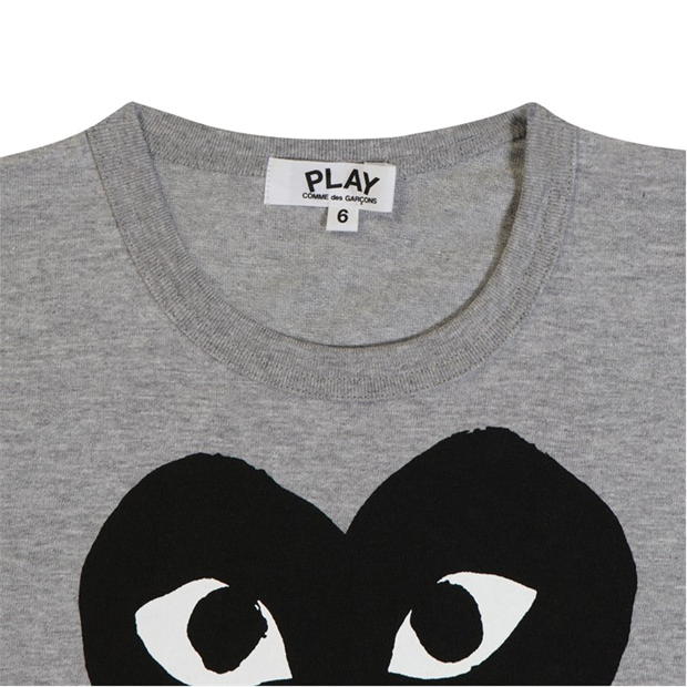 Tricou COMME DES GARCONS PLAY Large Peeping Heart pentru copii gri