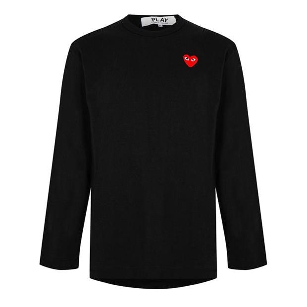 Tricou COMME DES GARCONS PLAY Peeping Heart cu Maneca Lunga negru