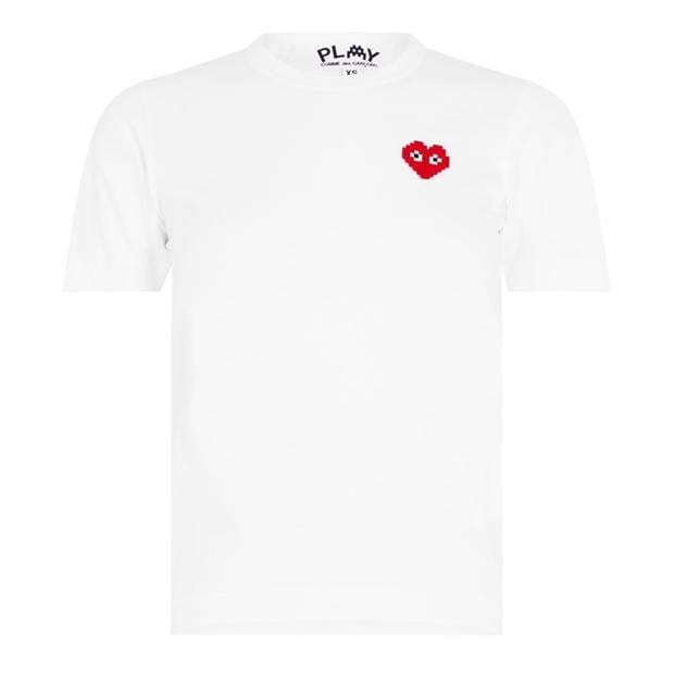 Tricou COMME DES GARCONS PLAY Pixel Heart alb