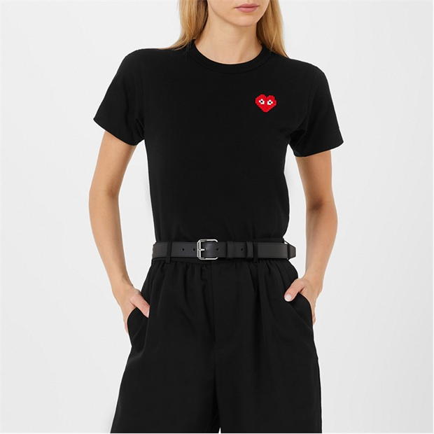 Tricou COMME DES GARCONS PLAY Pixel Heart negru