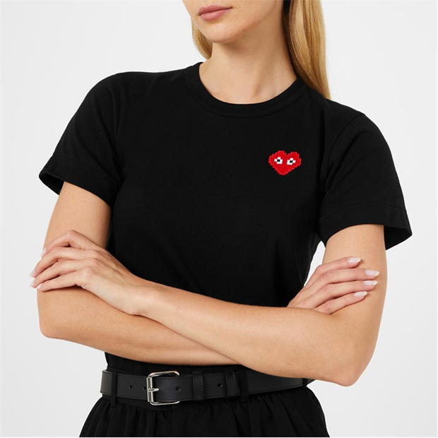 Tricou COMME DES GARCONS PLAY Pixel Heart negru