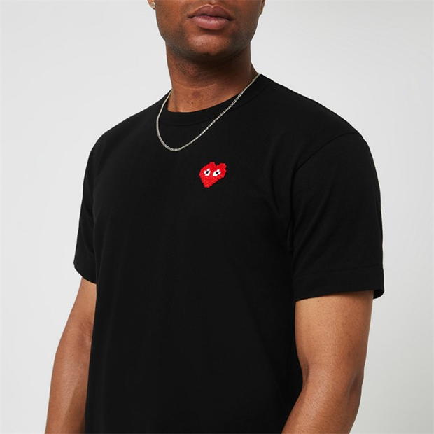 Tricou COMME DES GARCONS PLAY Pixel Heart negru rosu