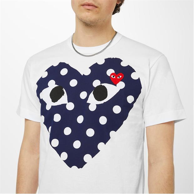 Tricou COMME DES GARCONS PLAY Polka Dot alb