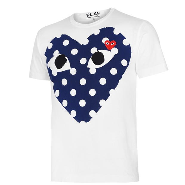 Tricou COMME DES GARCONS PLAY Polka Dot alb