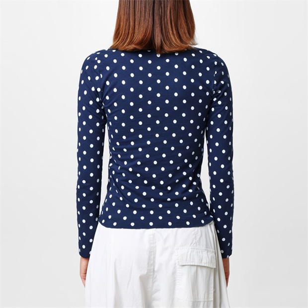 Tricou COMME DES GARCONS PLAY Polka Dot bleumarin albastru