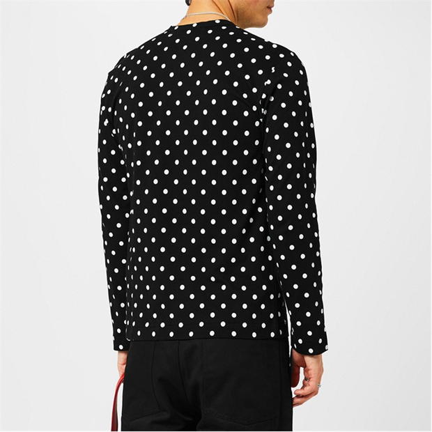 Tricou COMME DES GARCONS PLAY Polka Dot Heart negru