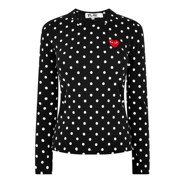 Tricou COMME DES GARCONS PLAY Polka Dot negru