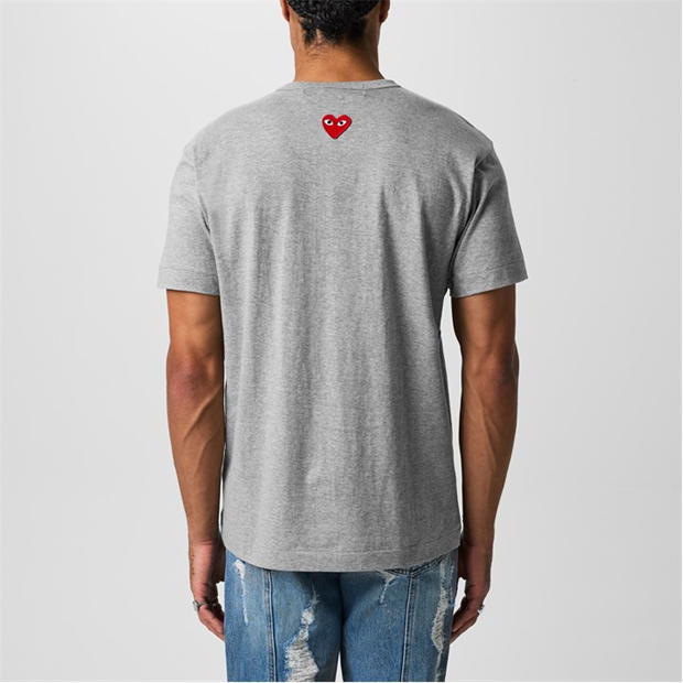 Tricou COMME DES GARCONS PLAY Reverse rosu Heart gri