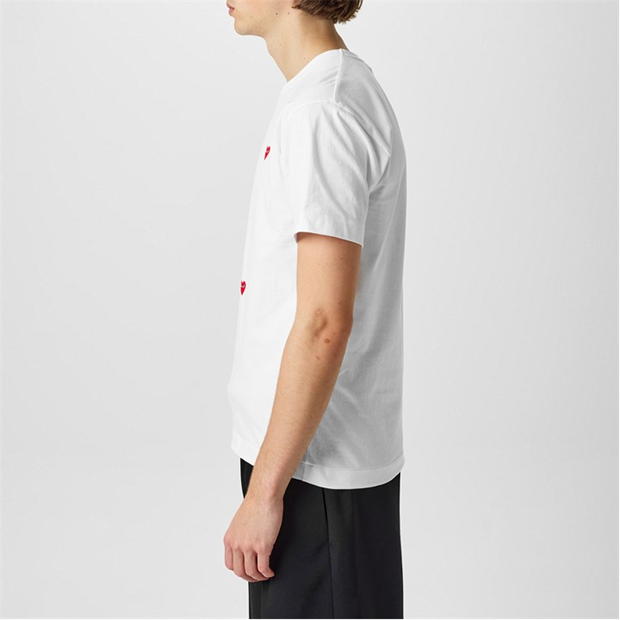 Tricou COMME DES GARCONS PLAY Scattered Hearts bumbac alb