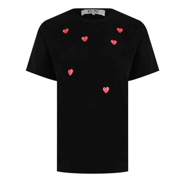 Tricou COMME DES GARCONS PLAY Scattered Hearts negru