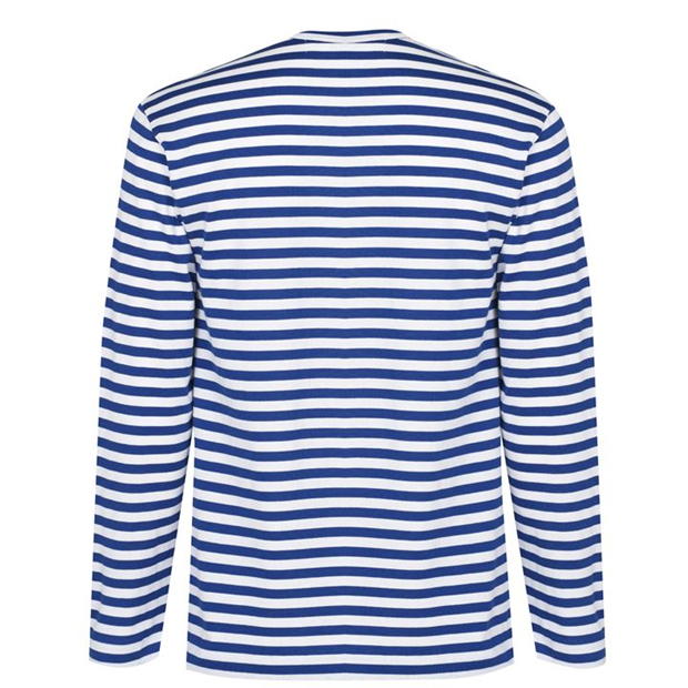 Tricou COMME DES GARCONS PLAY Single Heart cu dungi bleumarin