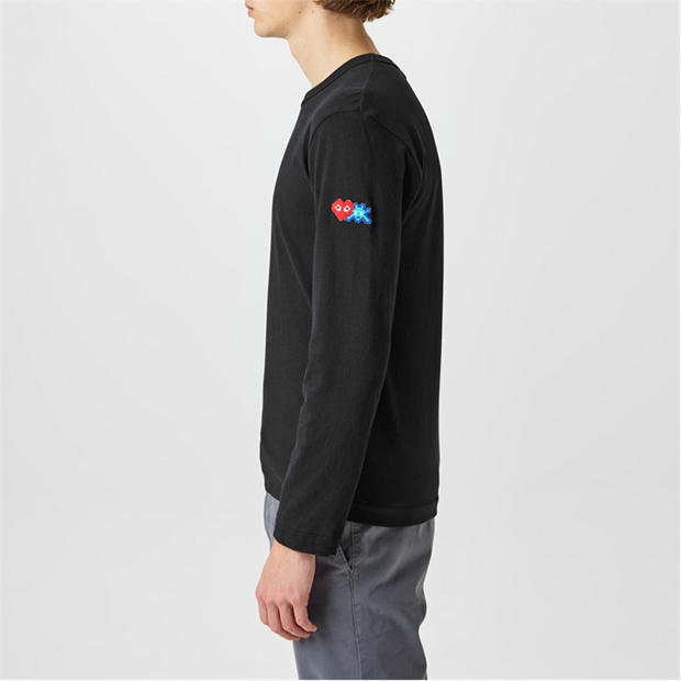 Tricou COMME DES GARCONS PLAY X The Artist Invader cu Maneca Lunga negru