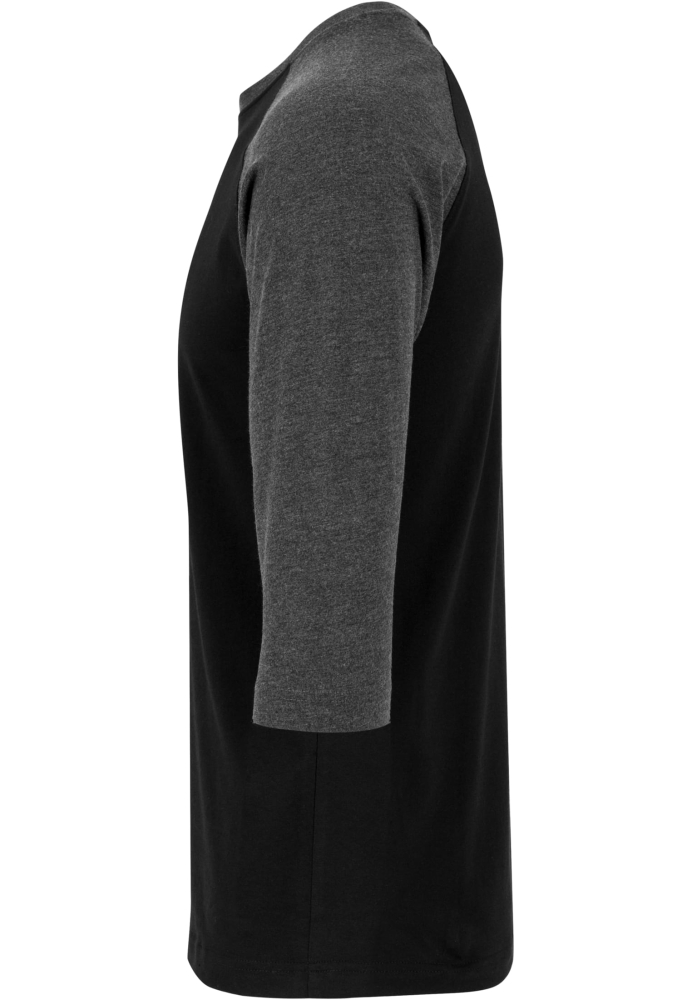 Tricou contrast cu maneci trei sferturi negru gri Urban Classics carbune