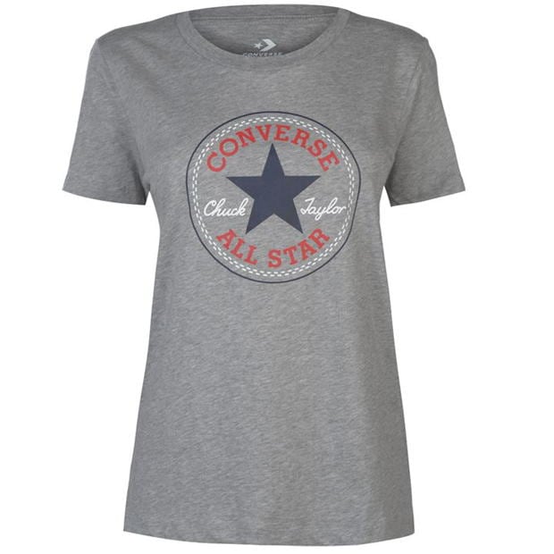 Tricou Converse Core cu guler rotund pentru Femei gri