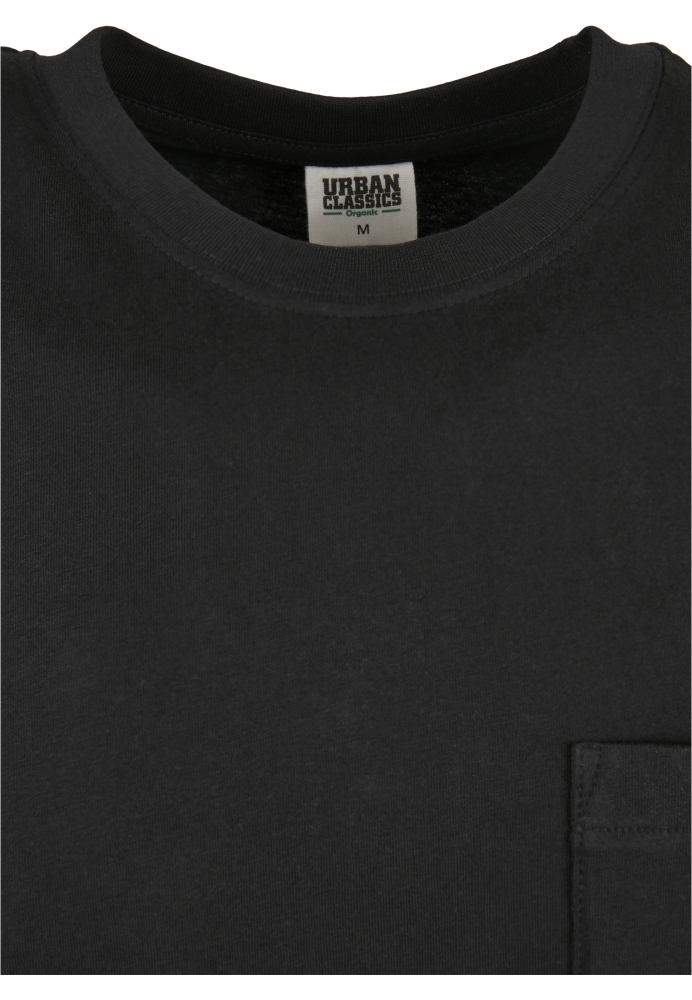 Tricou cu buzunar Organic bumbac Basic negru Urban Classics