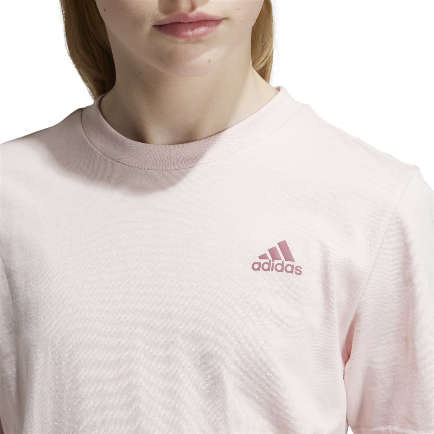 Tricou cu imprimeu adidas pentru copii roz rosu inchis