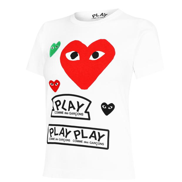 Tricou cu imprimeu COMME DES GARCONS PLAY alb