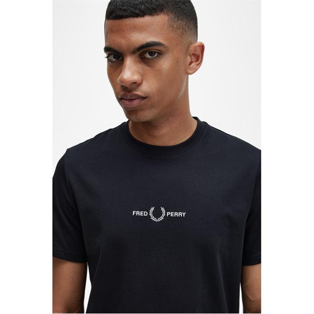 Tricou cu imprimeu Fred Perry negru