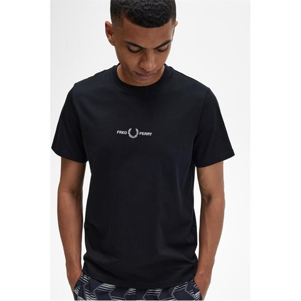 Tricou cu imprimeu Fred Perry negru