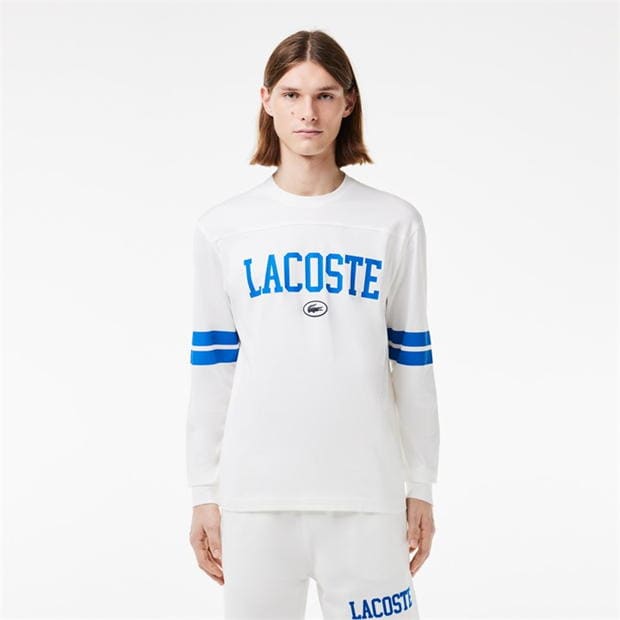 Bluza maneca lunga cu logo Lacoste alb ladigue