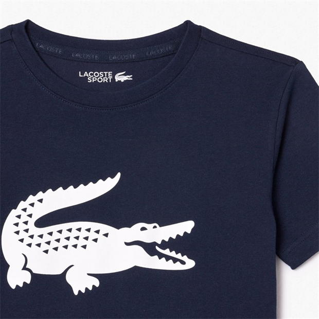 Tricou cu imprimeu Lacoste Large bleumarin