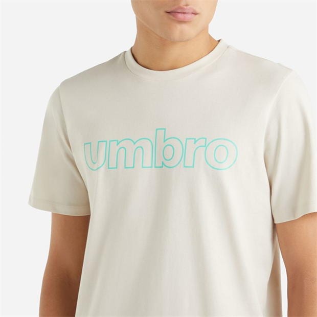 Tricou cu imprimeu Umbro Ln Lgo pentru barbati alb bej