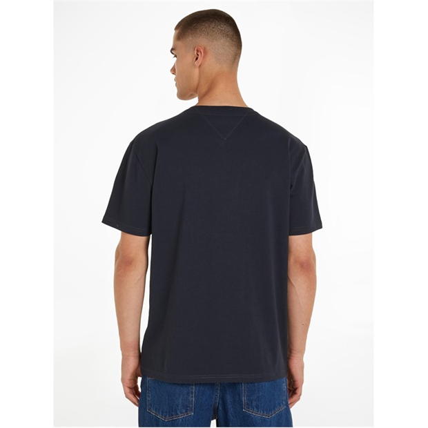 Tricou cu logo Blugi Tommy TJM REG LINEAR EXT inchis bleumarin