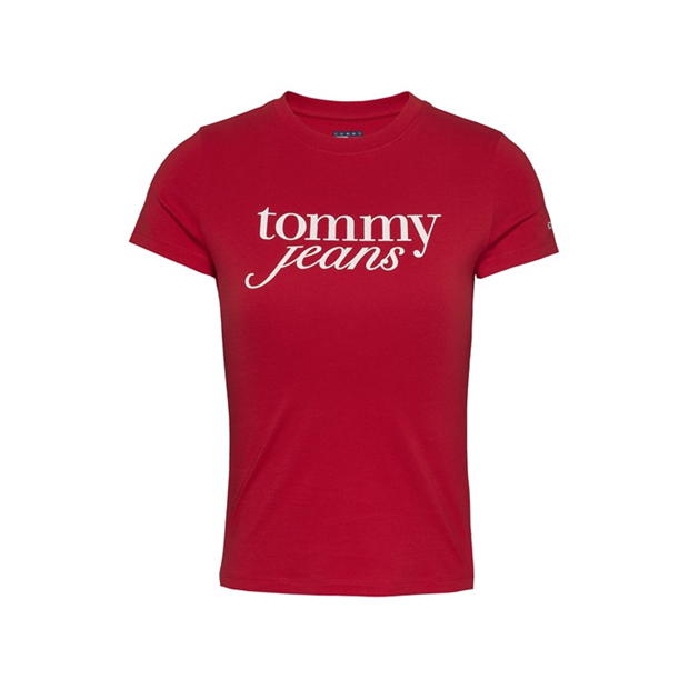 Tricou cu logo Blugi Tommy TJW SLIM ESSENTIAL EXT rosu hot