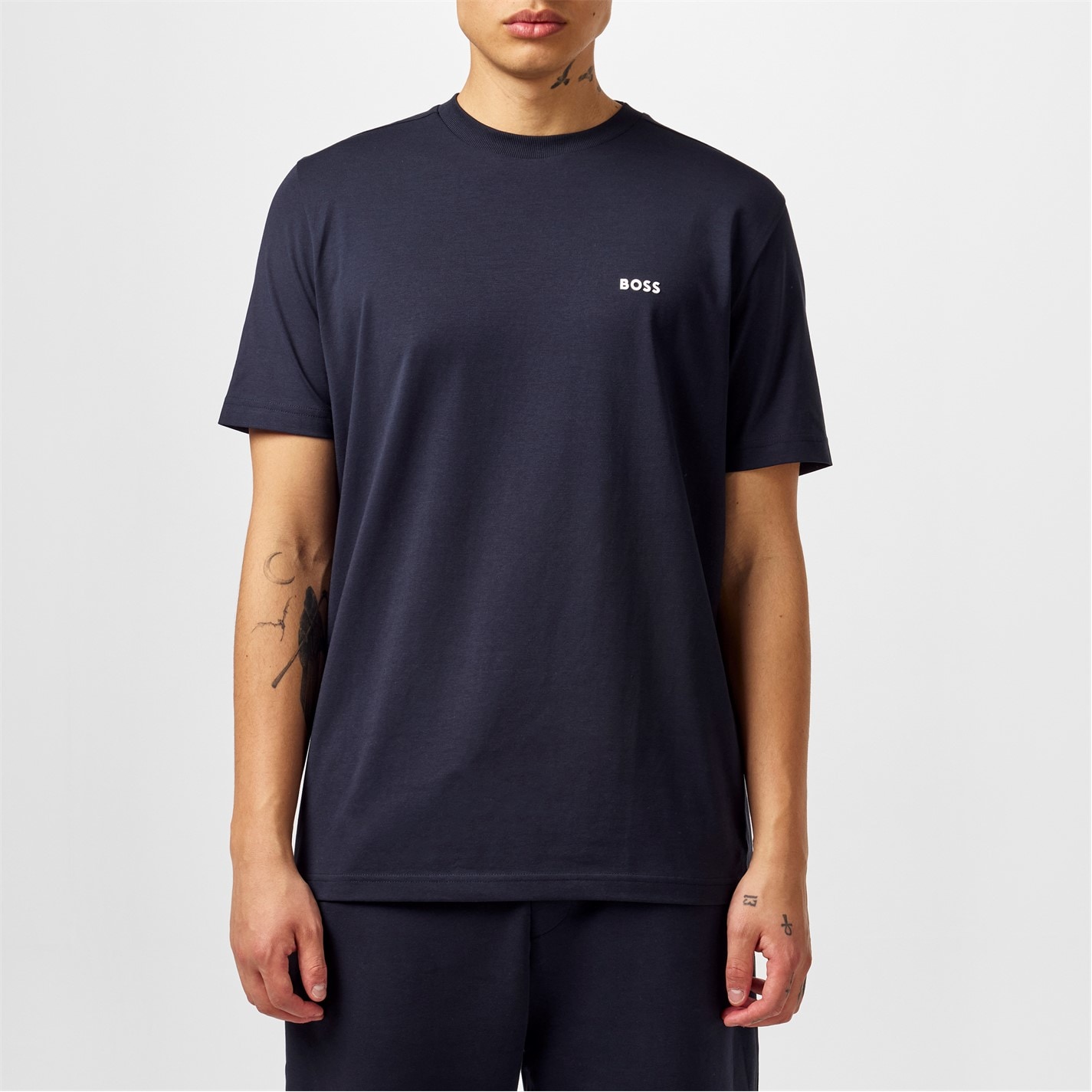 Tricou cu logo Boss Crew -Shirt bleumarin