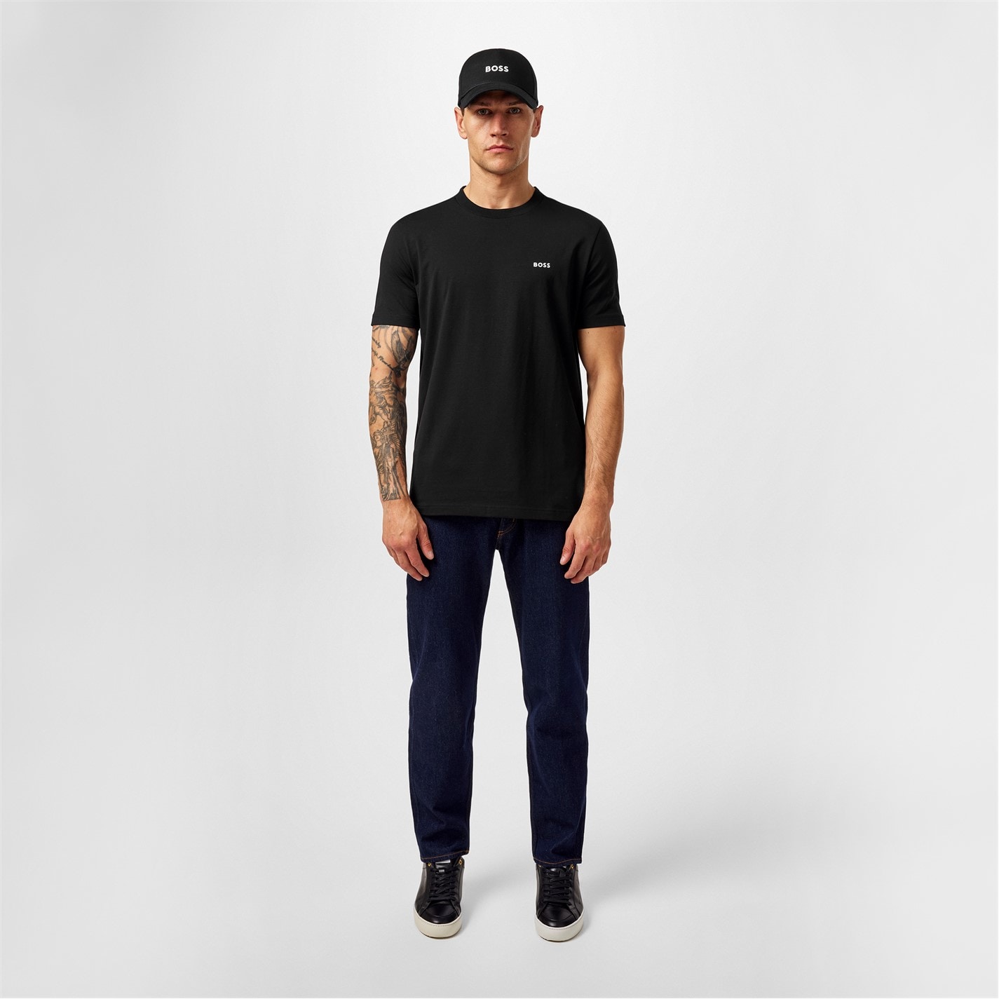 Tricou cu logo Boss Crew -Shirt negru