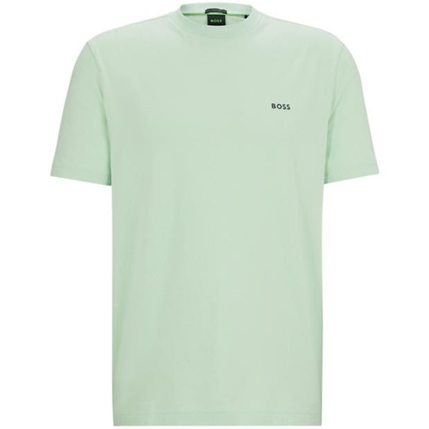 Tricou cu logo Boss Crew -Shirt open verde