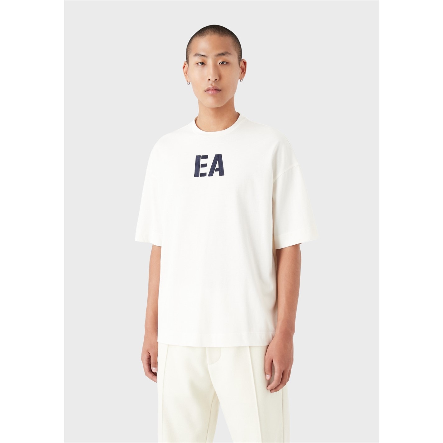 Tricou cu logo EMPORIO ARMANI Emporio pentru barbati bej crem