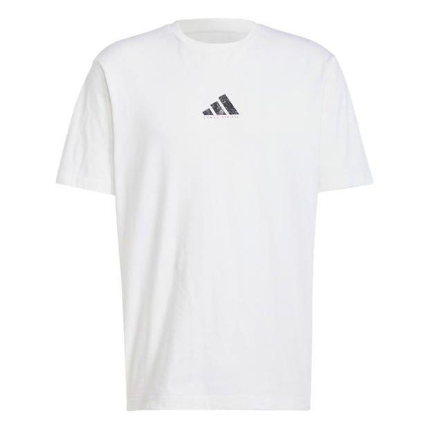 Tricou cu logo grafic adidas pentru Barbati alb bball