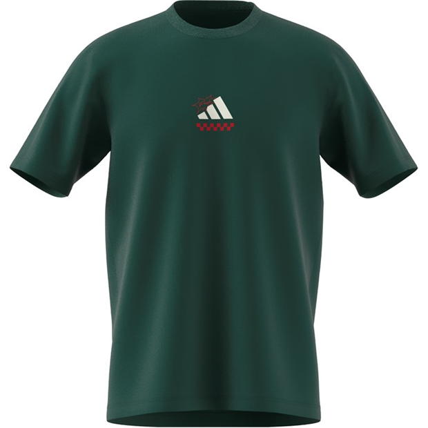 Tricou cu logo grafic adidas pentru Barbati verde pizza