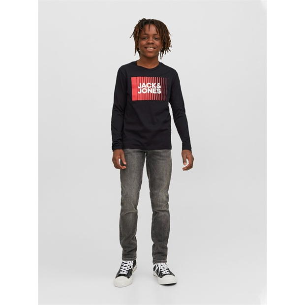 Tricou cu logo Jack and Jones Corp pentru copii negru