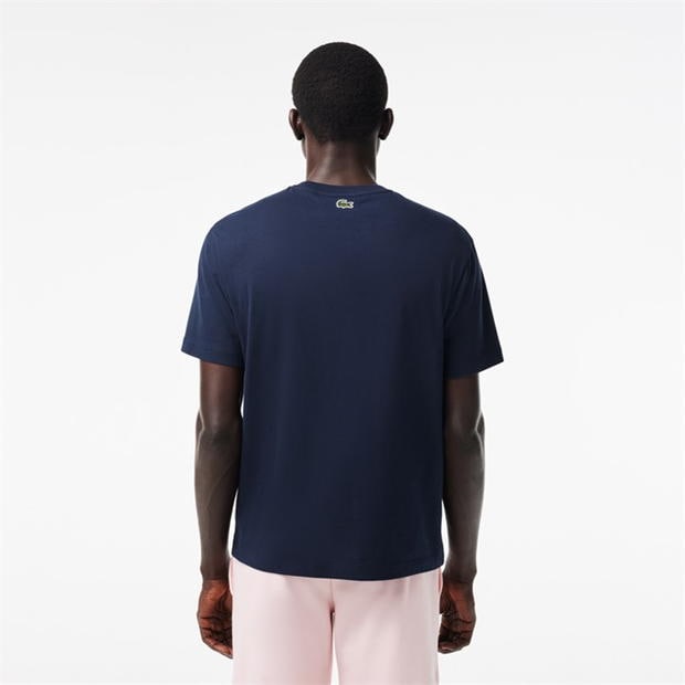 Tricou cu logo Lacoste Lacoste bleumarin albastru gelat