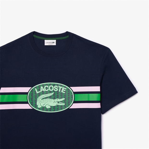 Tricou cu logo Lacoste Lacoste bleumarin albastru gelat