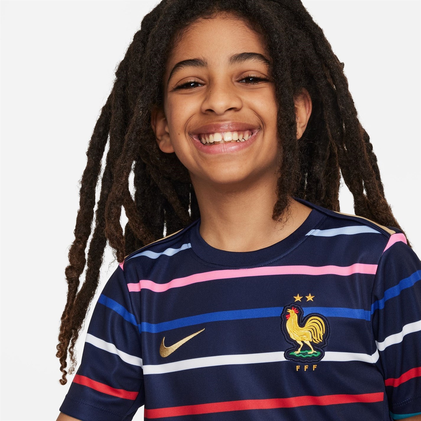 Tricou de joc Nike Franta Academy Pro Acasa Pre- 2024 Juniors albastru