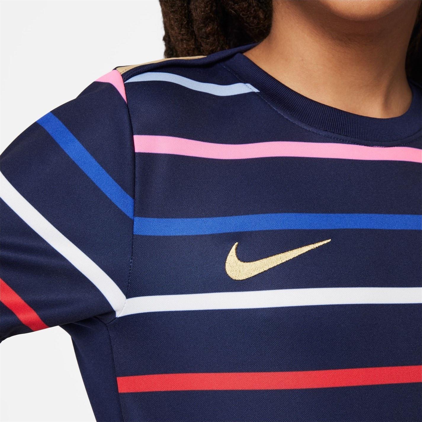 Tricou de joc Nike Franta Academy Pro Acasa Pre- 2024 Juniors albastru